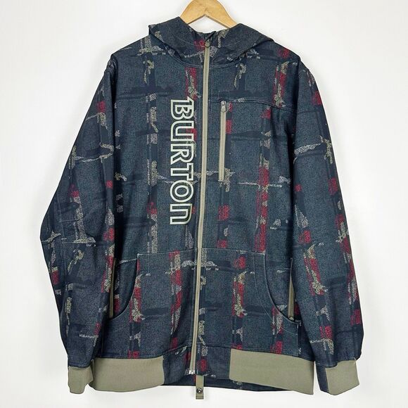 Burton The White Collection Dryride Snowboard Hooded Vented Aztec Jacket Mens XL